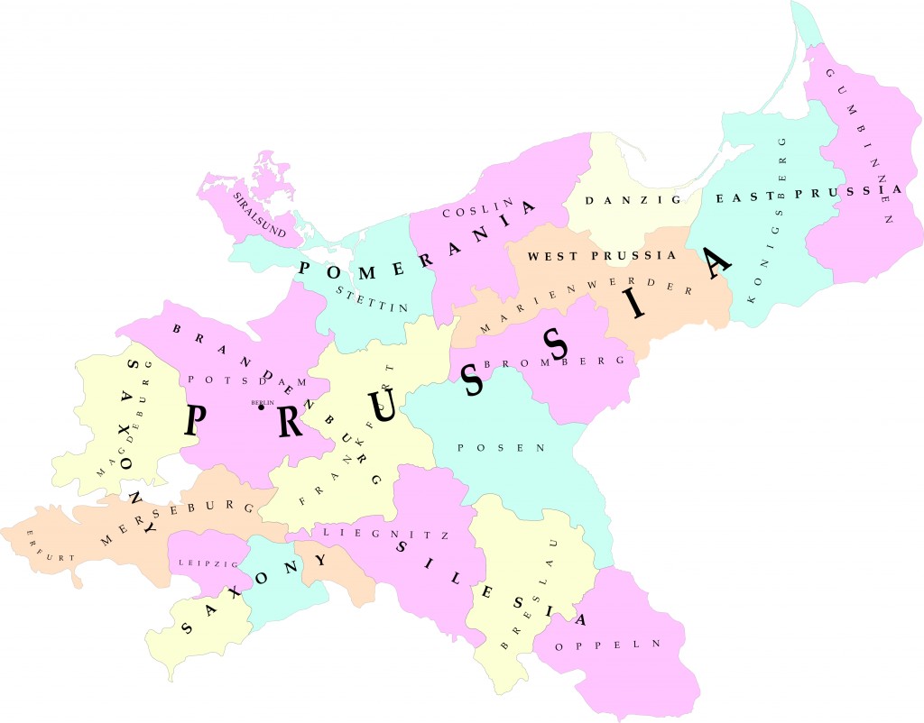 digital tracing of the original 1856 Map of Prussia