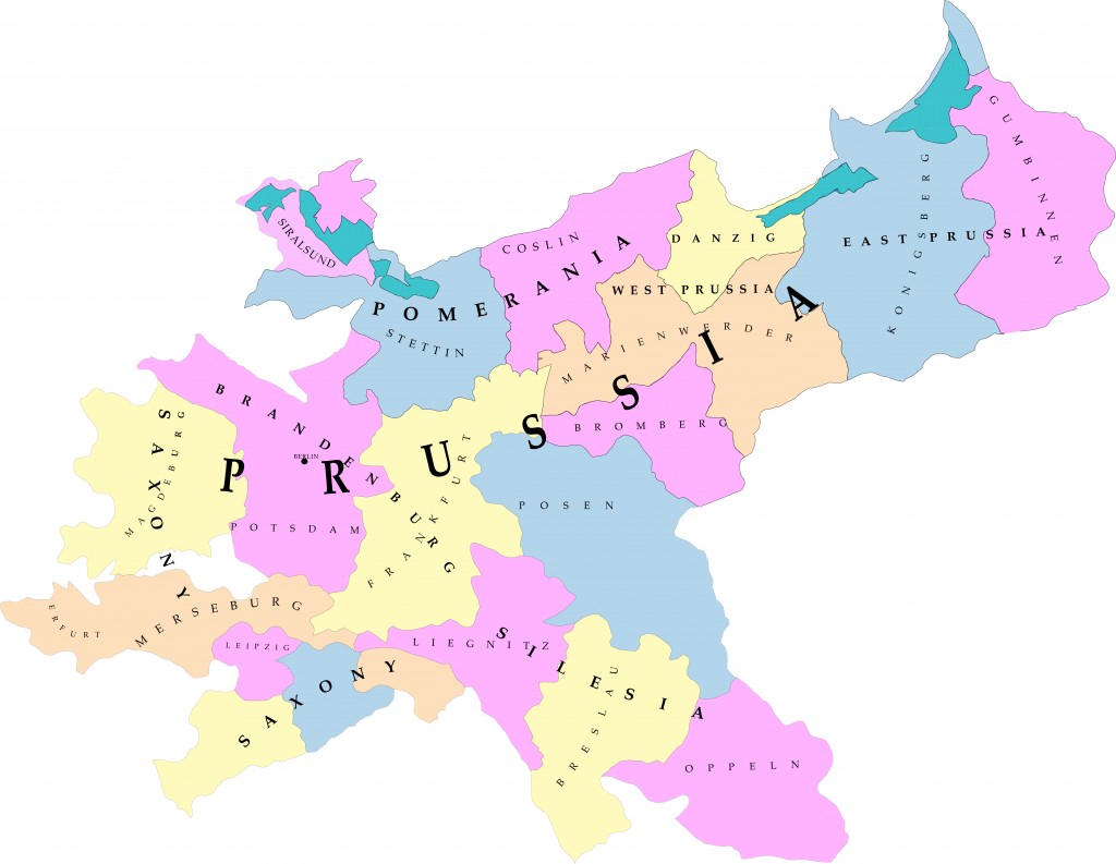 Digital tracing of 1856 Map of Prussia