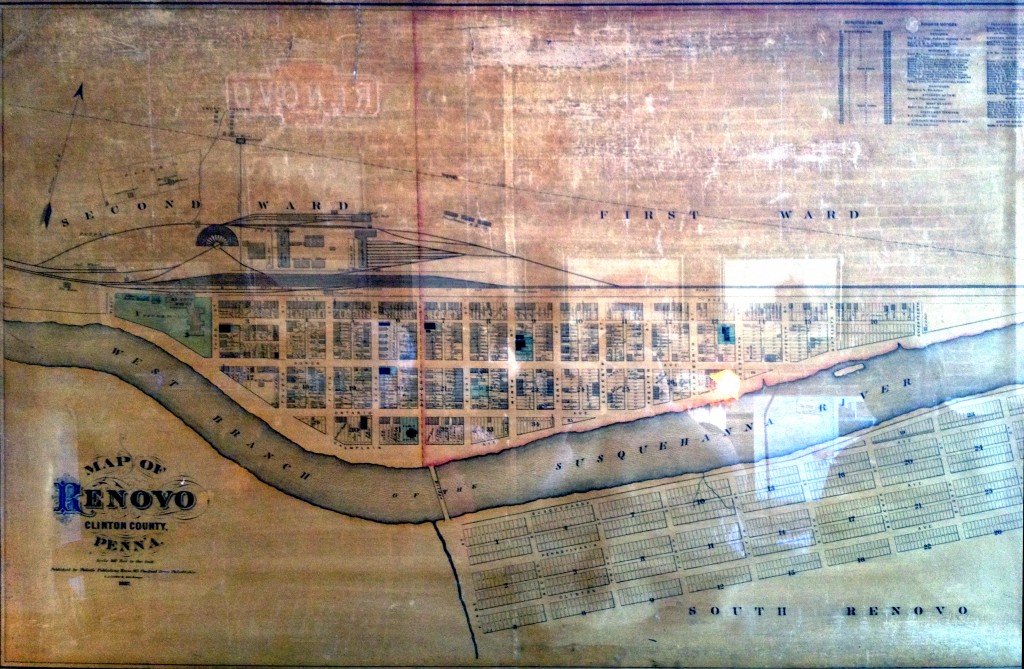 1882 Map of Renovo with rail yard